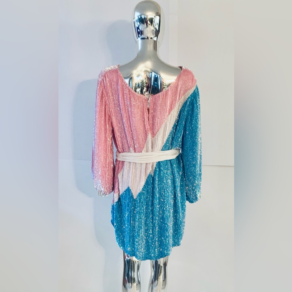 Retrofete Grace Sequin Colorblock Dress - Picture 9 of 16